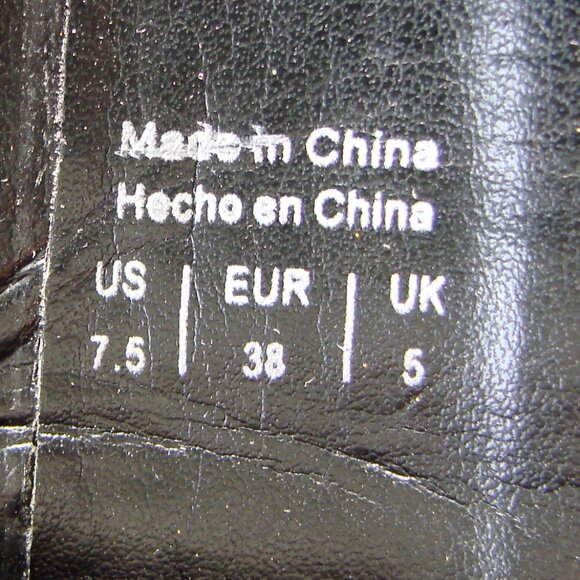 Aldo Black Patent Leather Boots Chunky Block Heel Size 7.5 - Picture 3 of 14